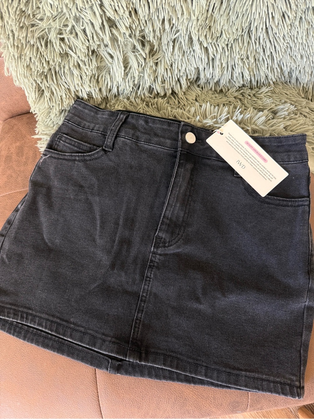 Amazon Black Denim Mini Skirt